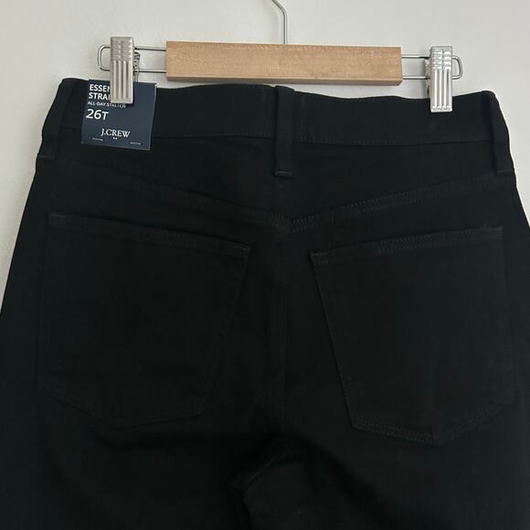 J. Crew Factory Women's Essential Straight Jean Black Stretch 26 T Tall New - Picture 6 of 8